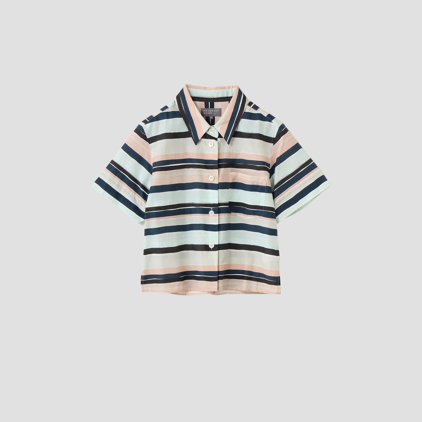 COTTON SILK PAINTED STRIPE SHIRT