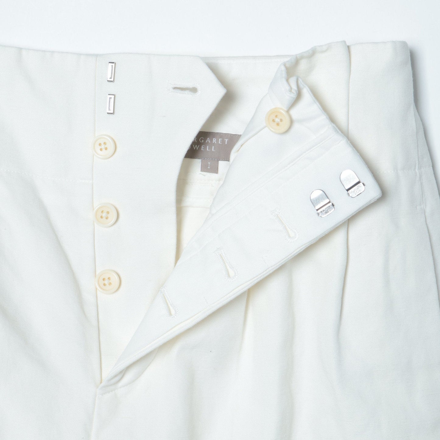 COTTON LINEN CANVAS TROUSERS