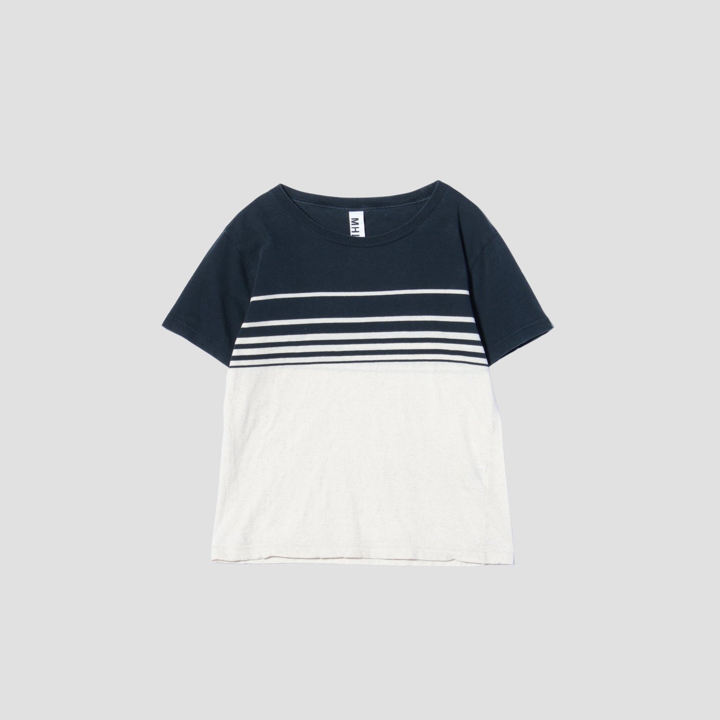 COTTON LINEN PANEL STRIPE JERSEY