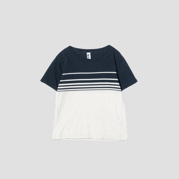 COTTON LINEN PANEL STRIPE JERSEY