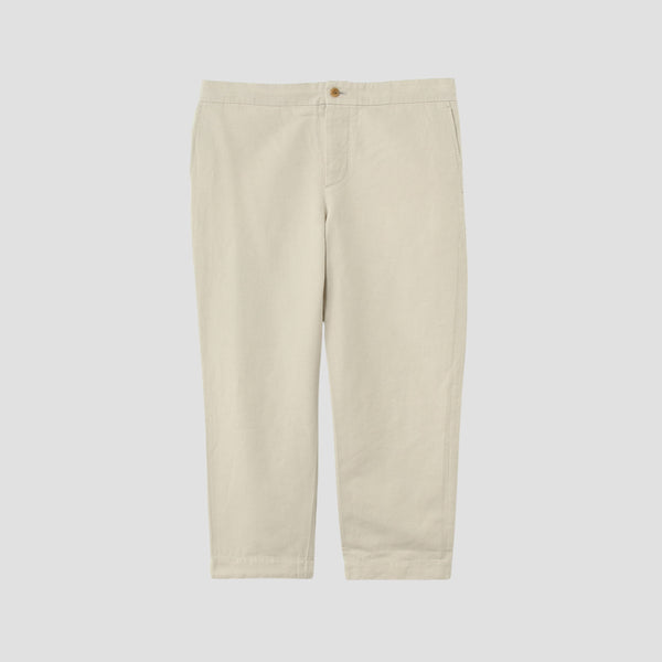 LINEN COTTON TWILL TROUSERS