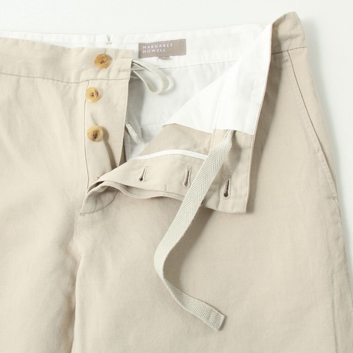 LINEN COTTON TWILL TROUSERS