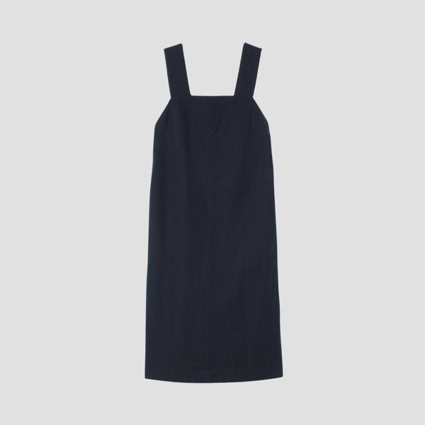 COTTON LINEN SILK POPLIN DRESS