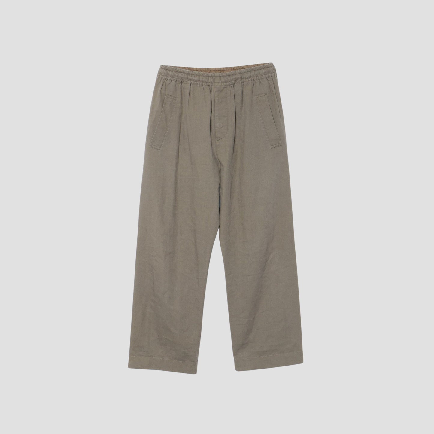LINEN COTTON TWILL TROUSERS