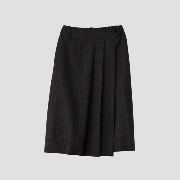 PLAID WOOL SKIRT