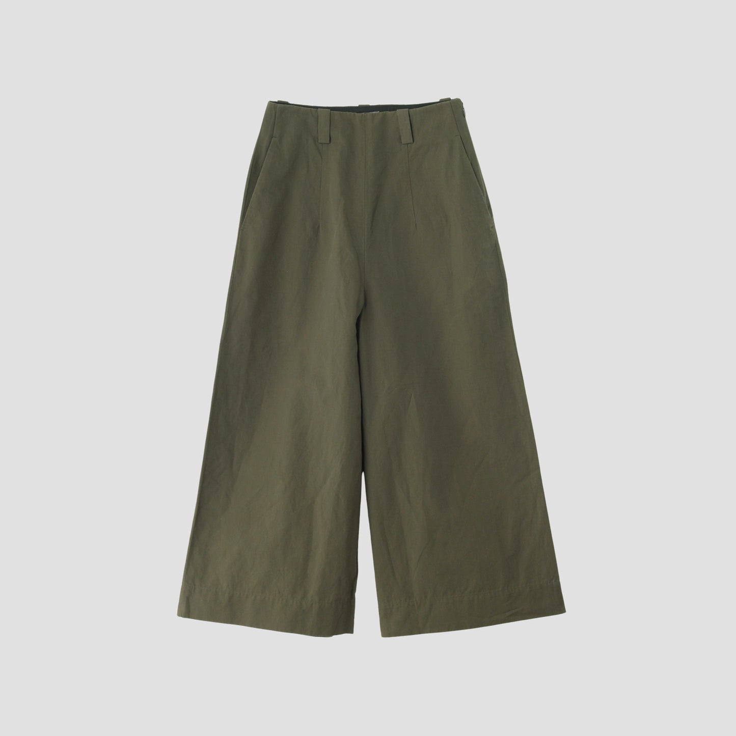PLAIN WEAVE COTTON LINEN TROUSERS