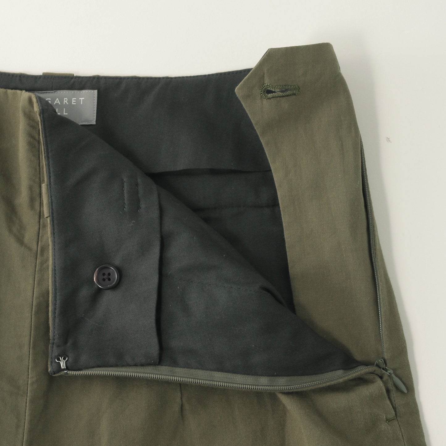 PLAIN WEAVE COTTON LINEN TROUSERS