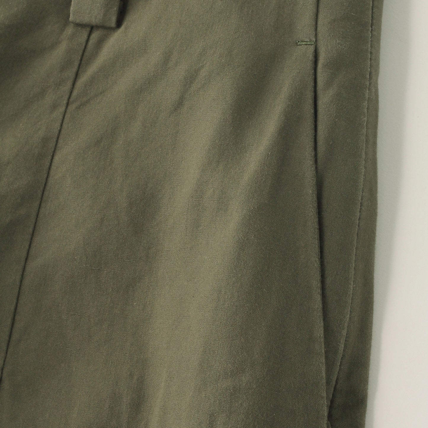 PLAIN WEAVE COTTON LINEN TROUSERS
