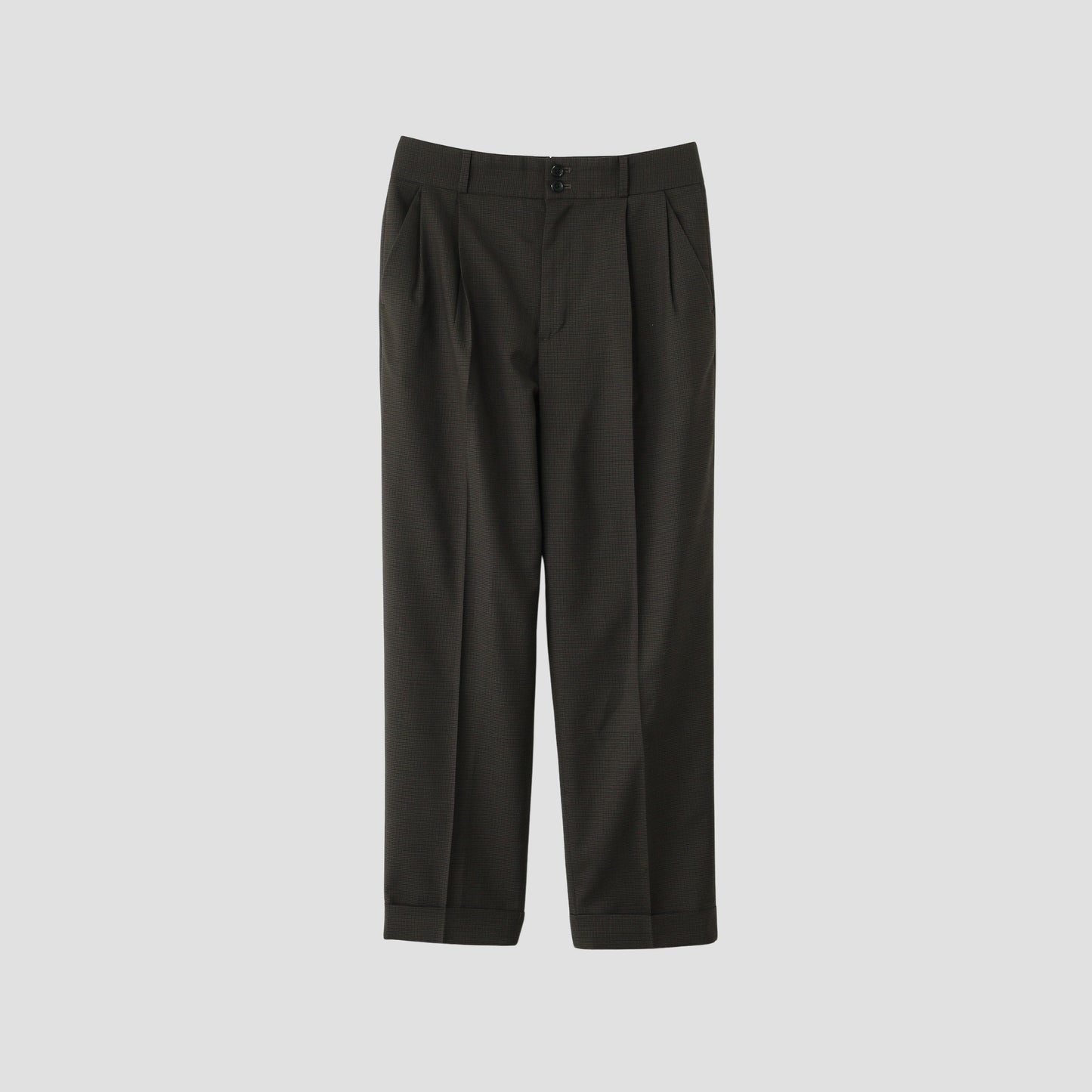 FINE CHECK WOOL TROUSERS
