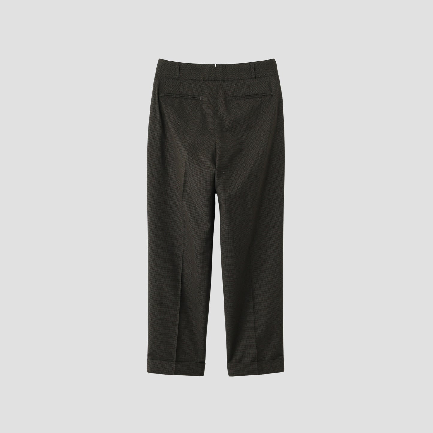 FINE CHECK WOOL TROUSERS