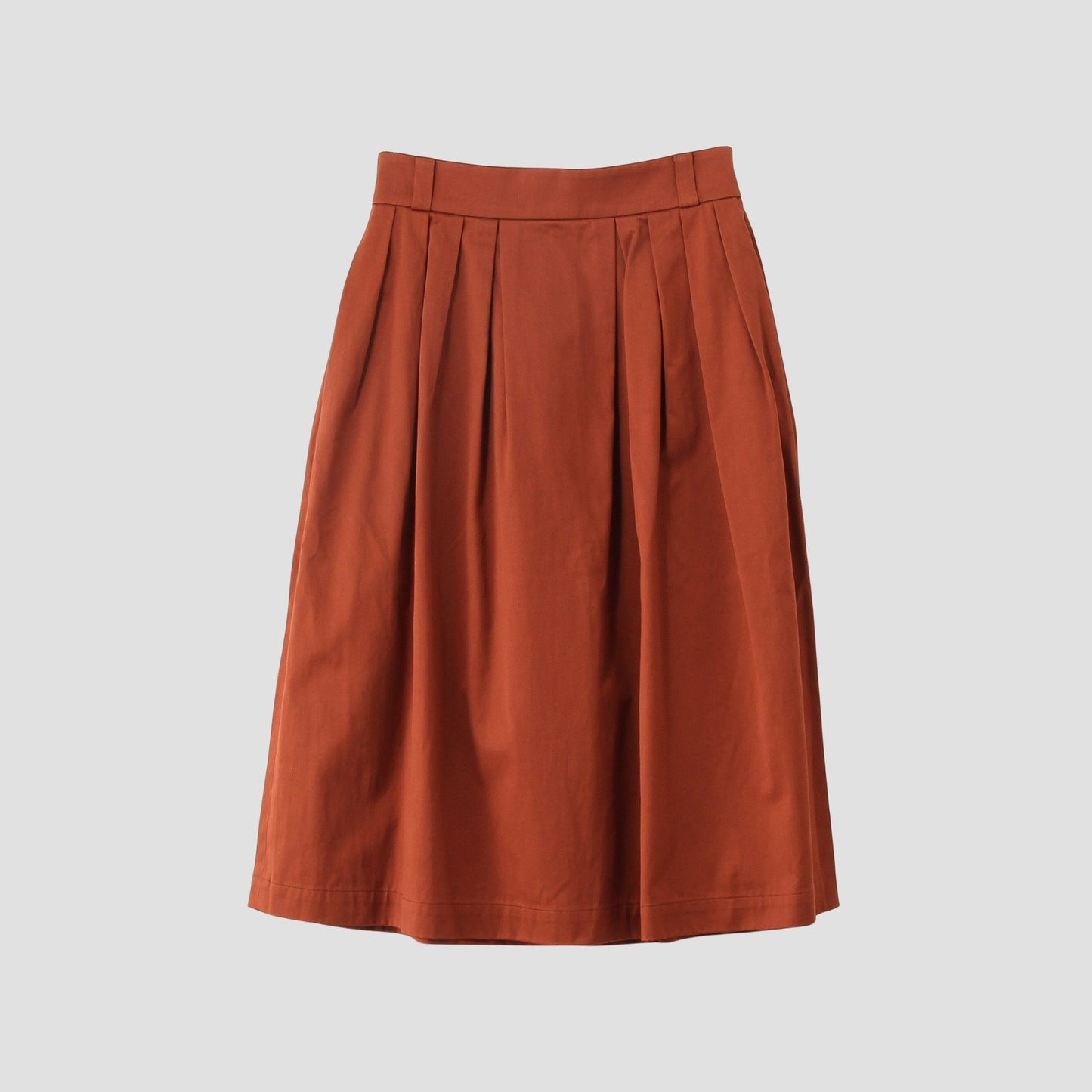 WASHED COTTON SATEEN SKIRT