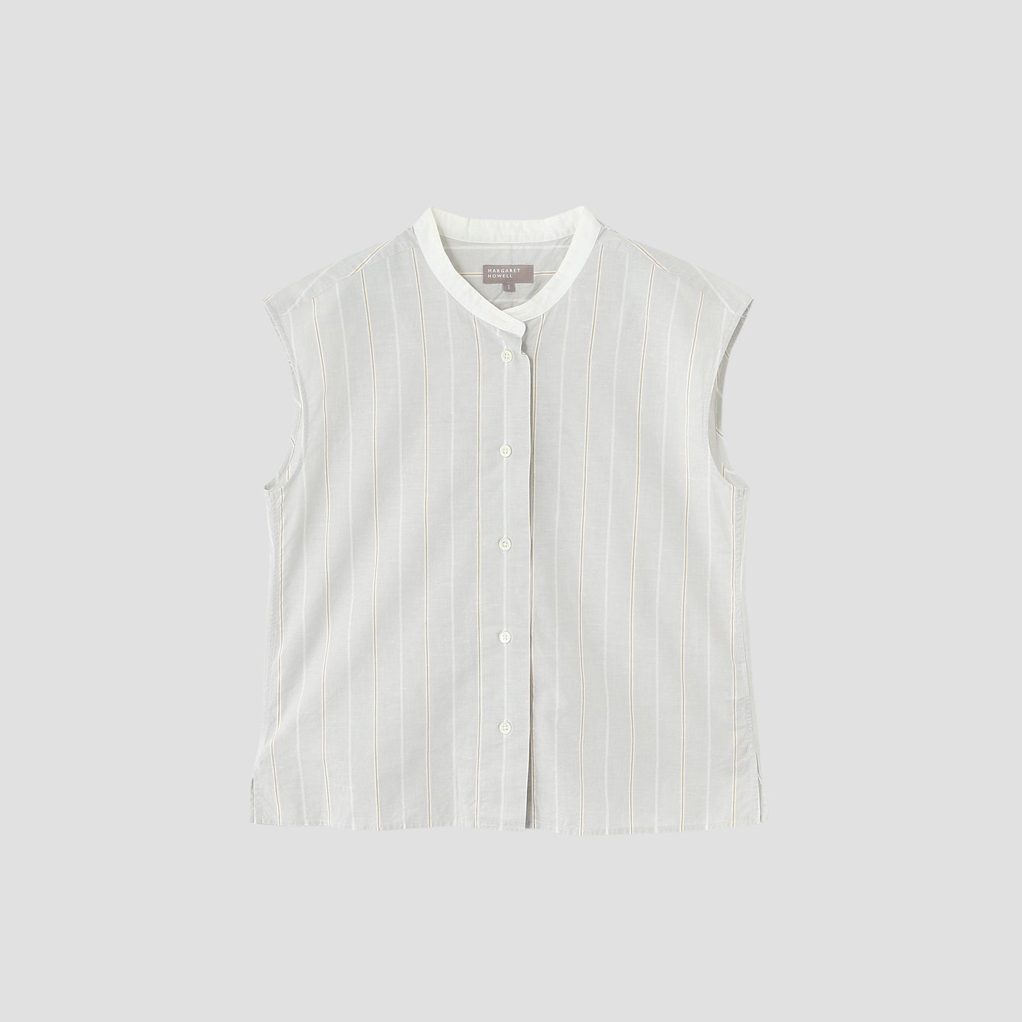 WIDE PJ STRIPE COTTON LINEN SHIRT
