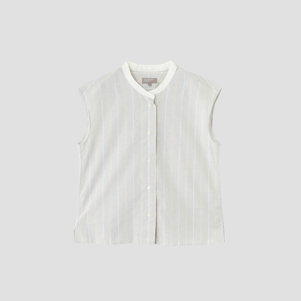 WIDE PJ STRIPE COTTON LINEN SHIRT