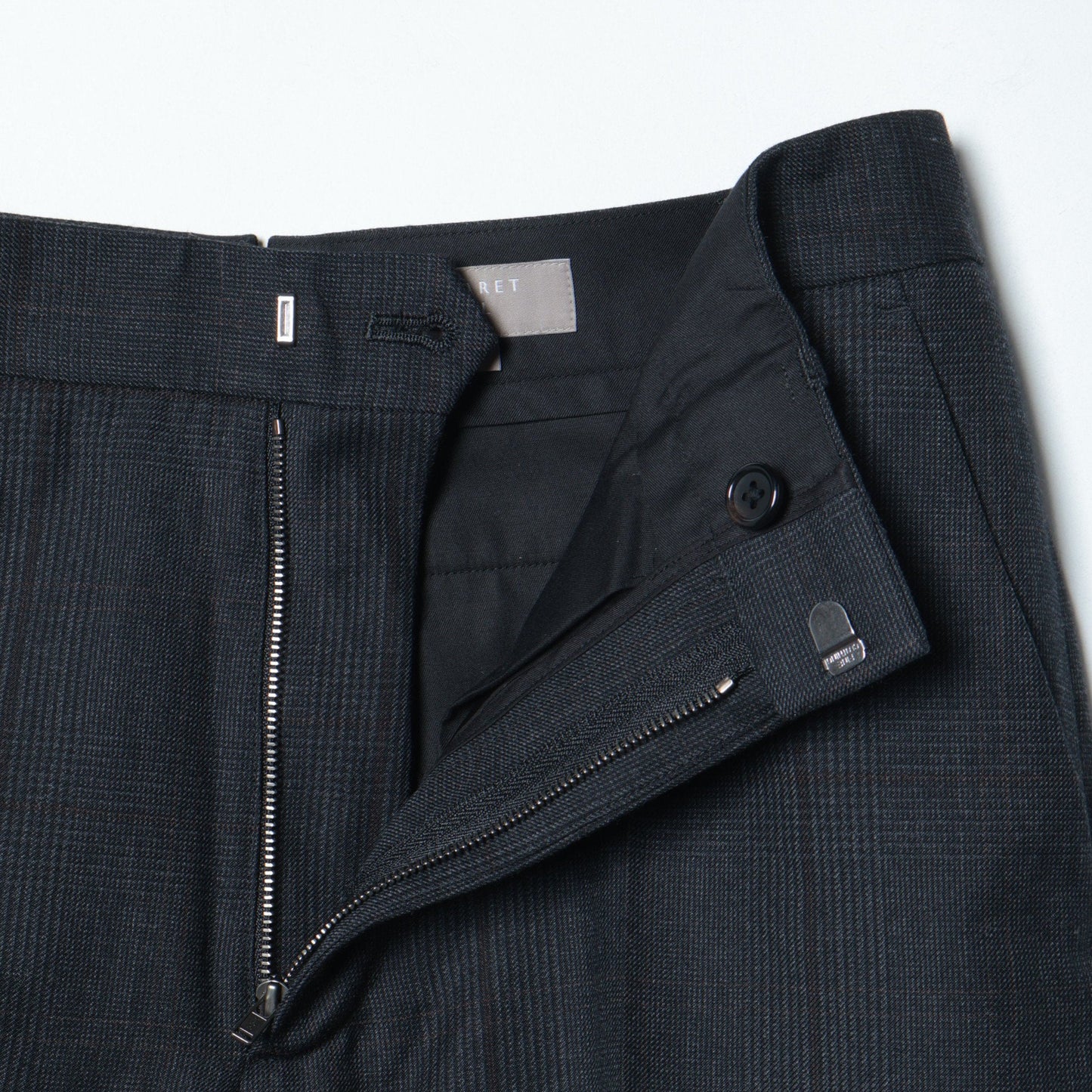 LARGE CHECK WOOL COTTON TROUSERS