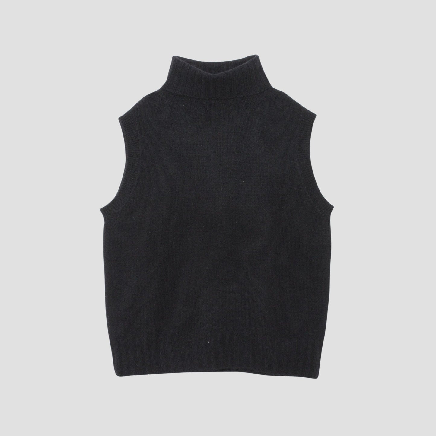 CASHMERE SLEEVELESS ROLL NECK KNIT