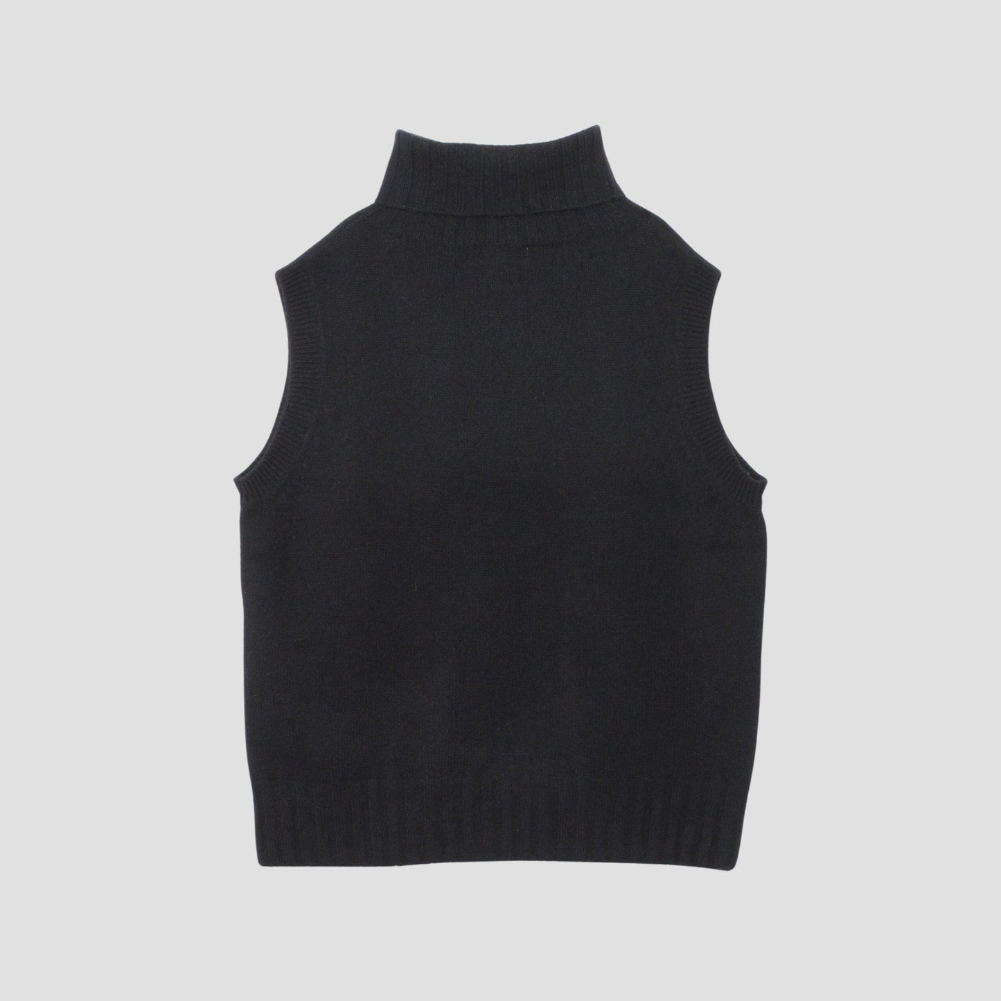 CASHMERE SLEEVELESS ROLL NECK KNIT