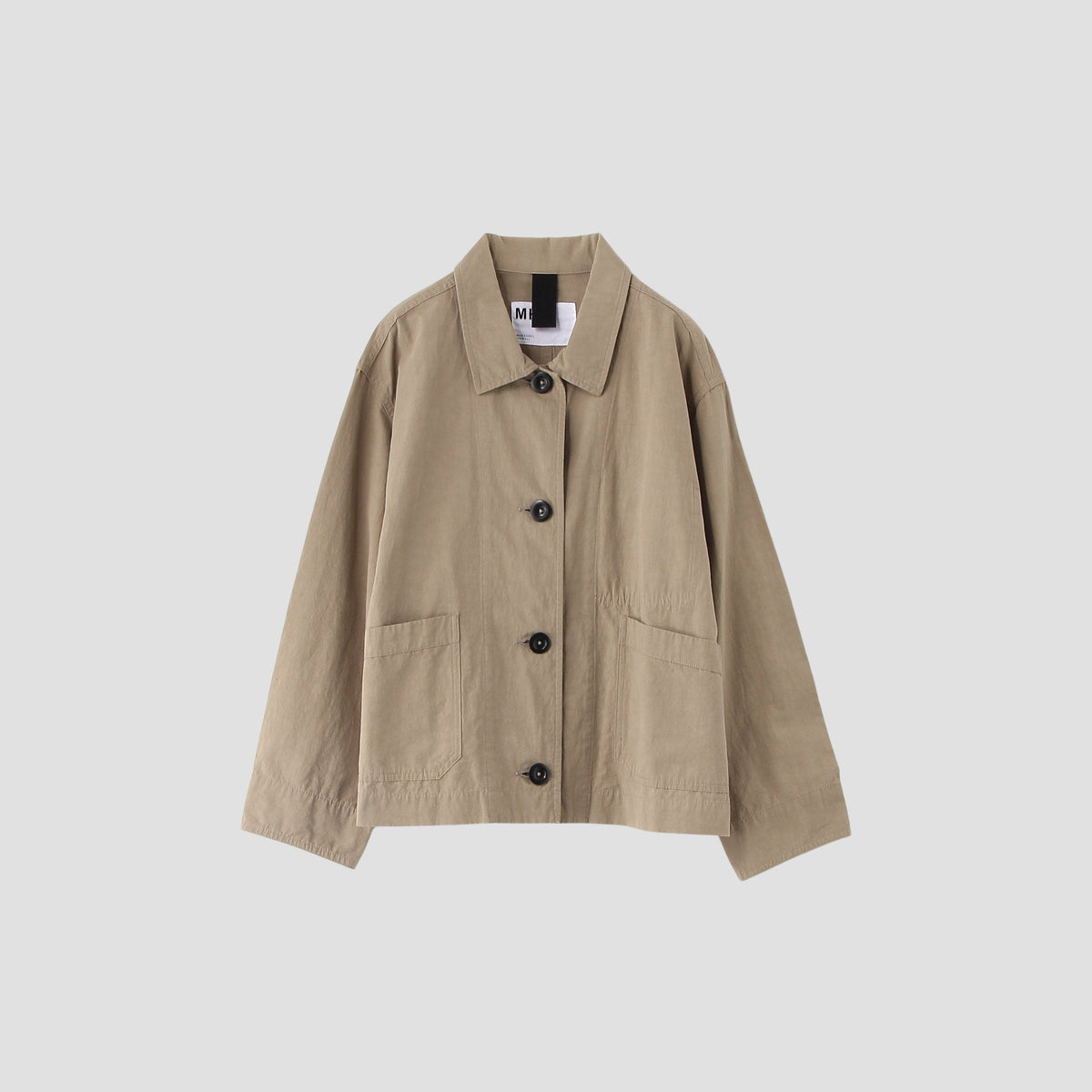 COTTON LINEN PLAIN WEAVE BLOUSON