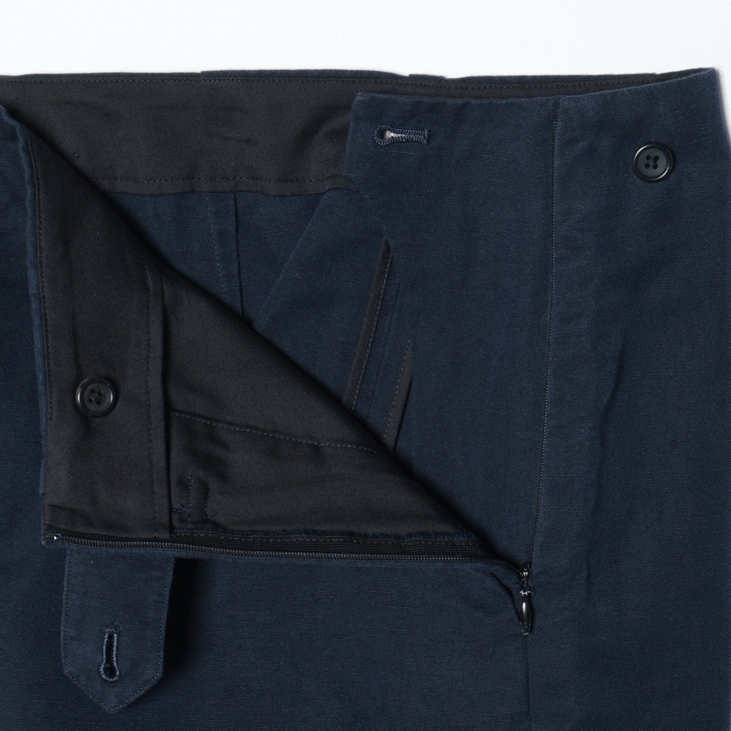 COTTON LINEN CANVAS TROUSERS