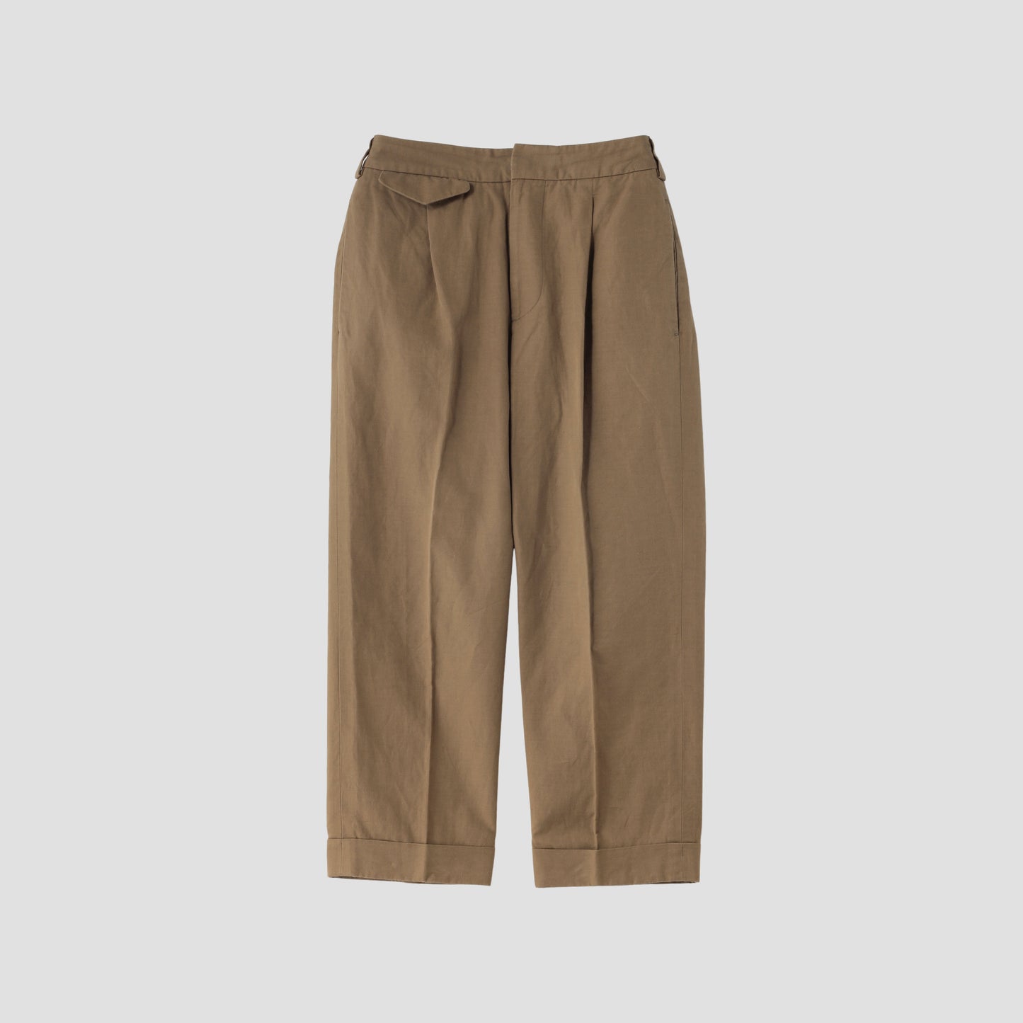 COTTON LINEN PLAIN WEAVE TROUSERS