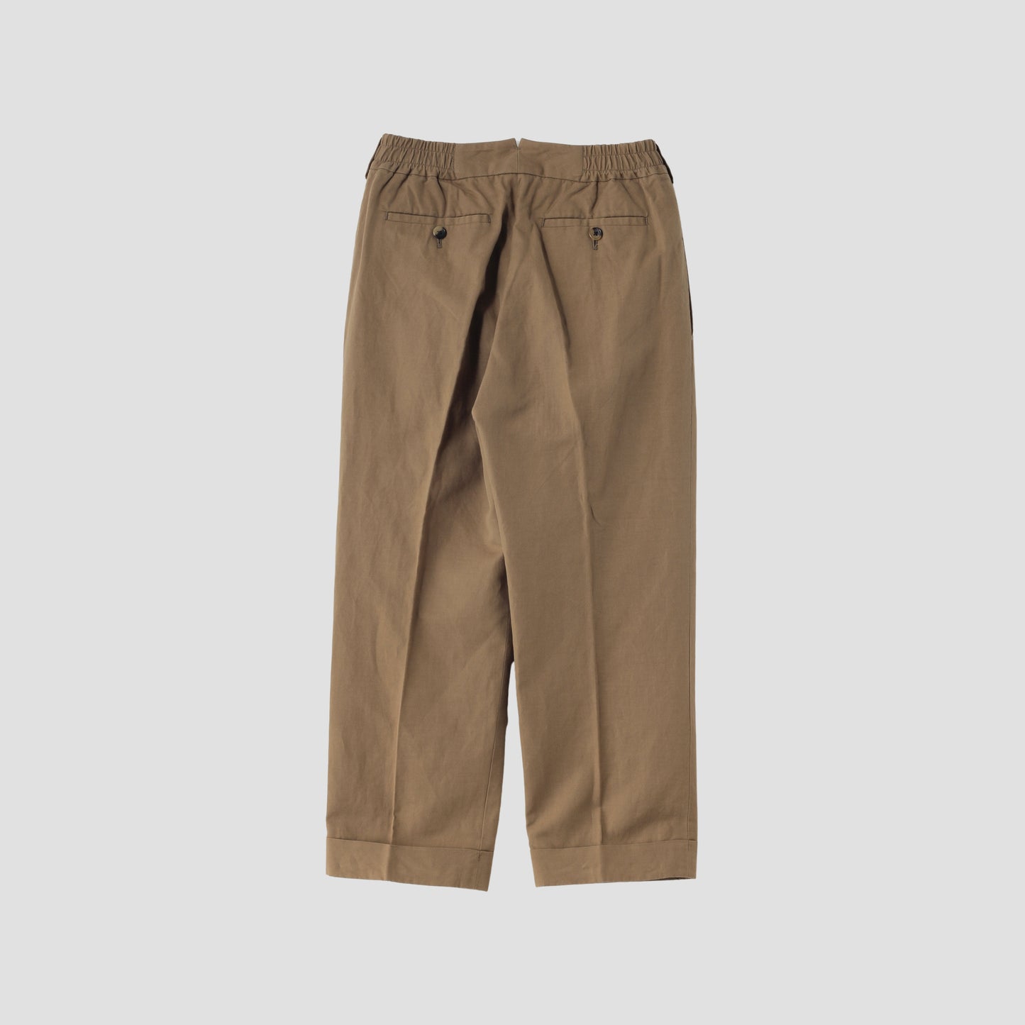COTTON LINEN PLAIN WEAVE TROUSERS