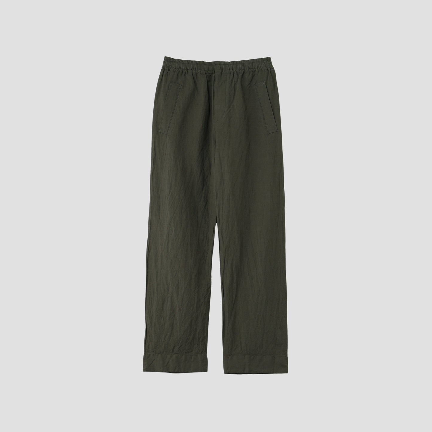 YARN DYED WOOL LINEN TROUSERS
