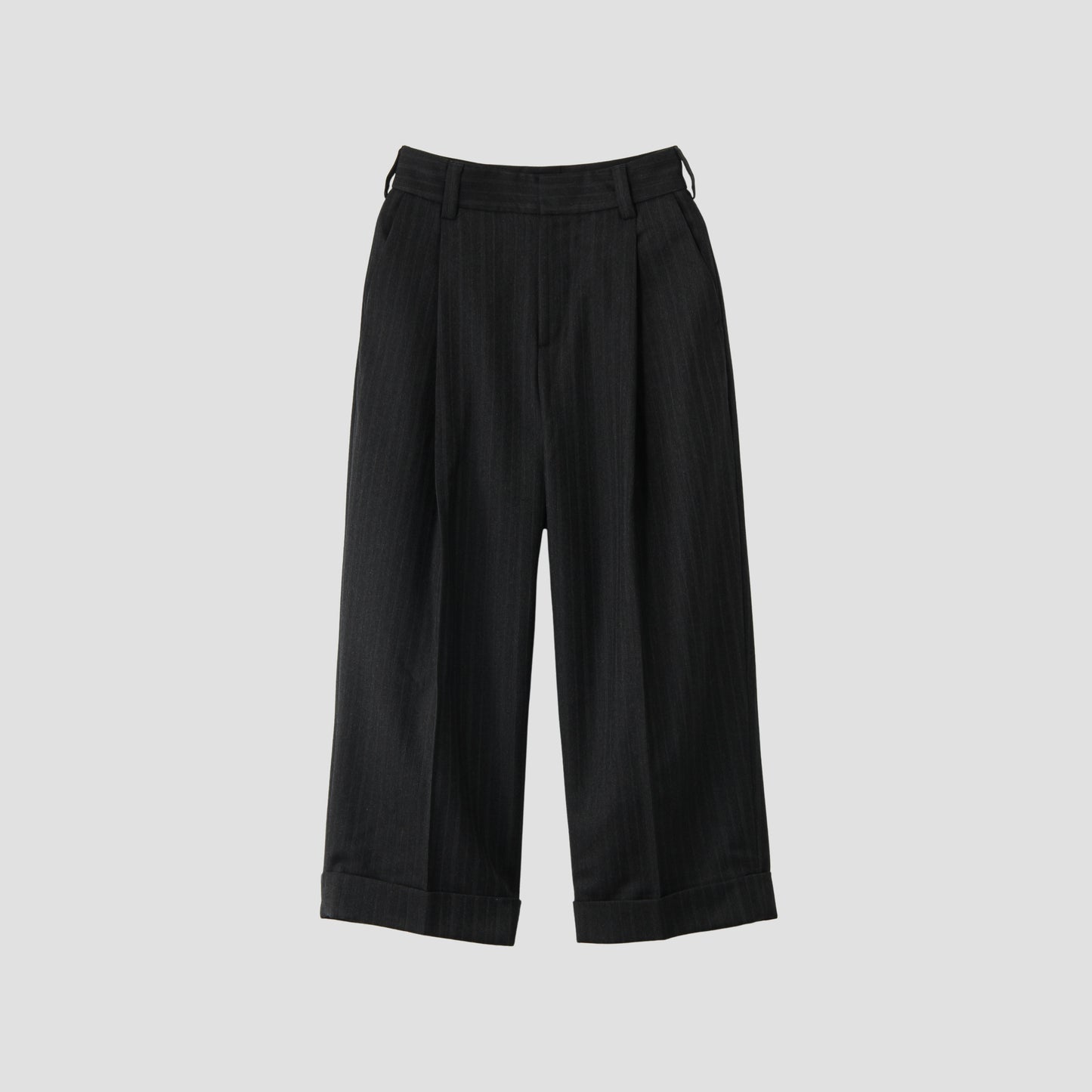 MORNING STRIPE WOOL TWILL TROUSERS