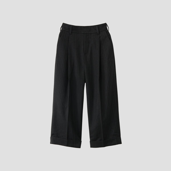 MORNING STRIPE WOOL TWILL TROUSERS