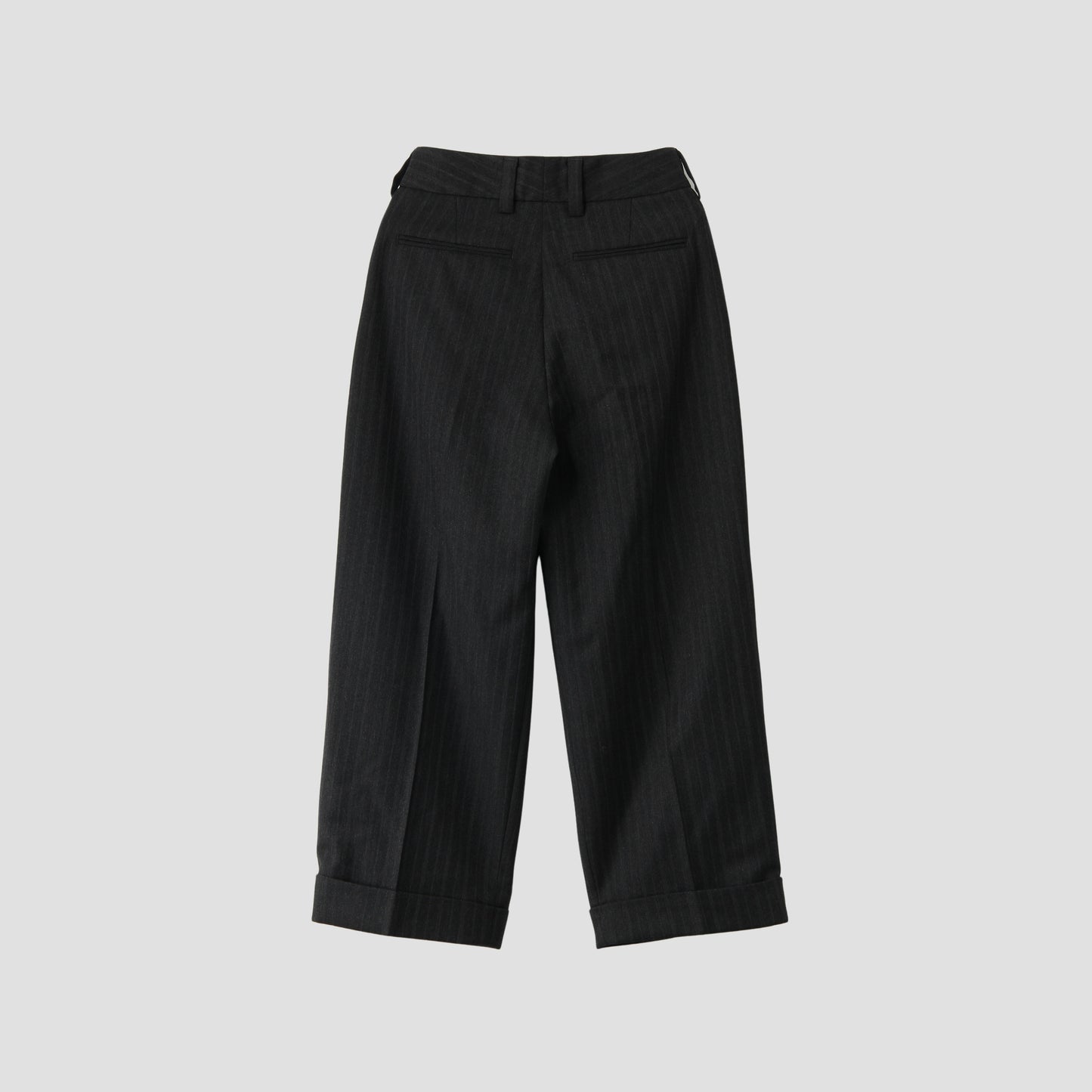 MORNING STRIPE WOOL TWILL TROUSERS