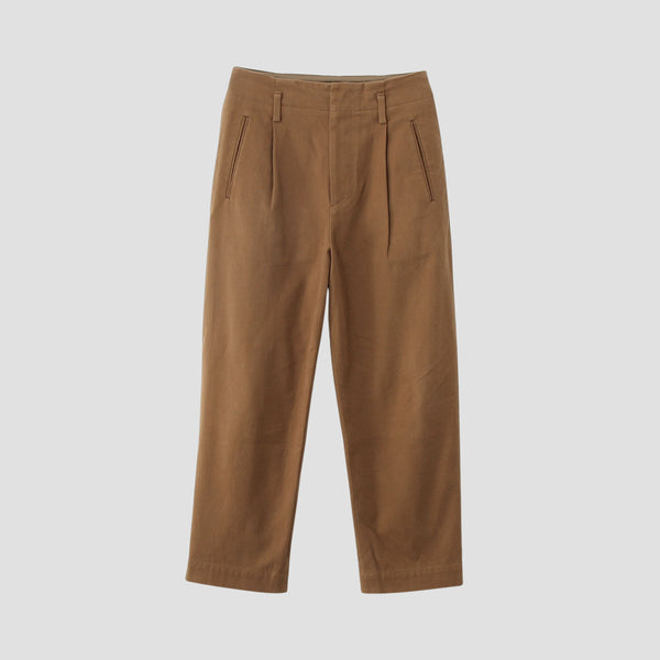 WASHED COTTON TWILL TROUSERS