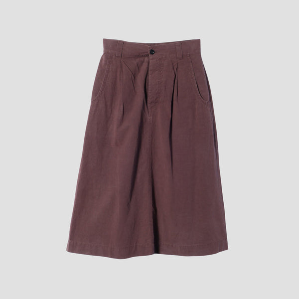 COTTON LINEN PLAIN WEAVE SKIRT