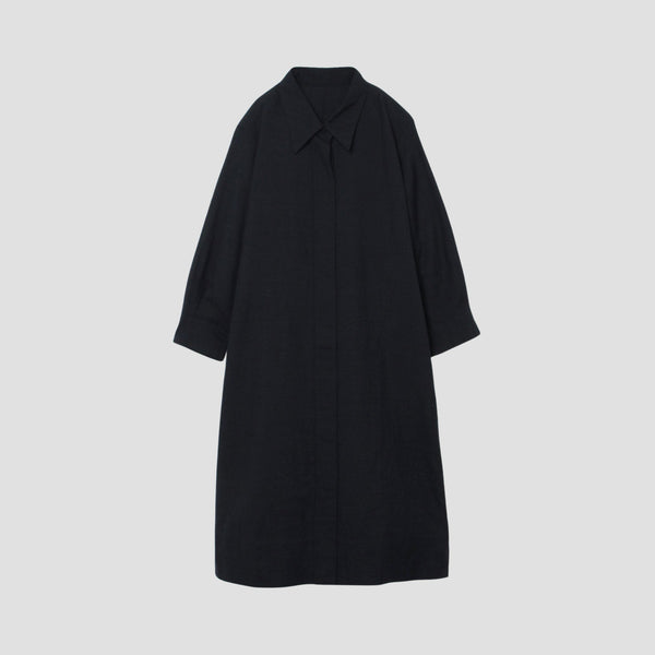 LINEN WOOL HOPSACK DRESS