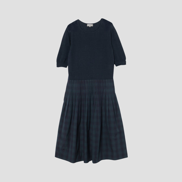 TARTAN POPLIN COTTON DRESS