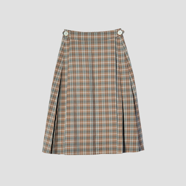 COTTON SILK CHECK SKIRT
