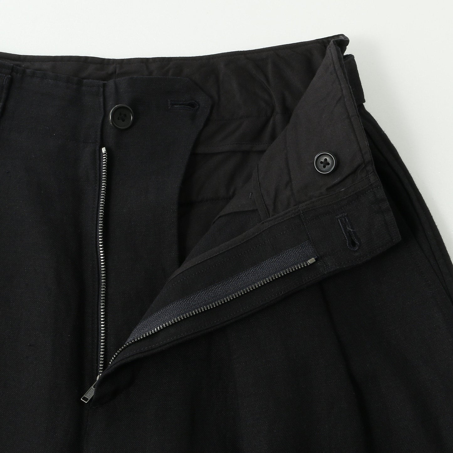 LINEN WOOL TWILL TROUSERS