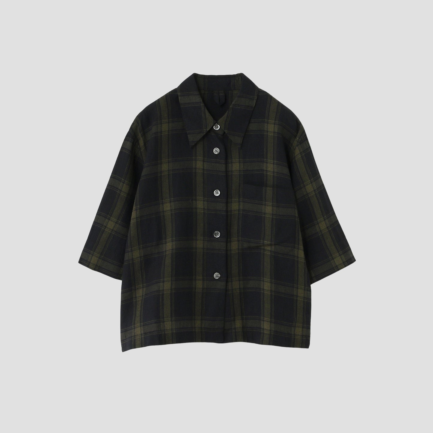 LARGE CHECK LINEN SHIRT