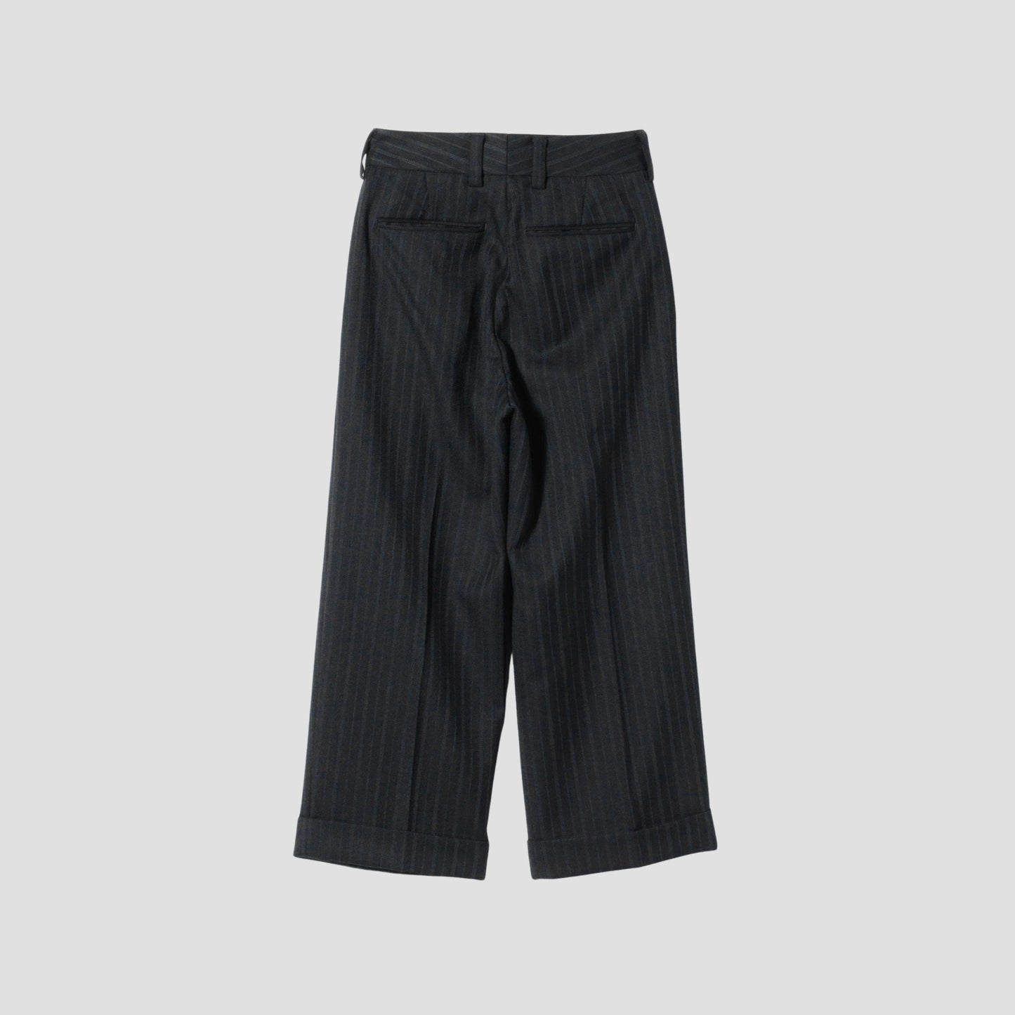 MORNING STRIPE WOOL TWILL TROUSERS