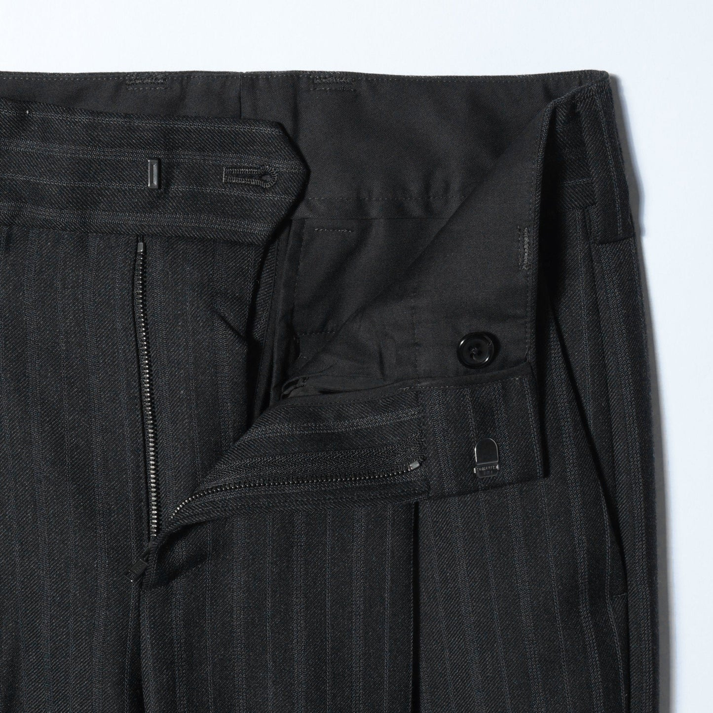 MORNING STRIPE WOOL TWILL TROUSERS