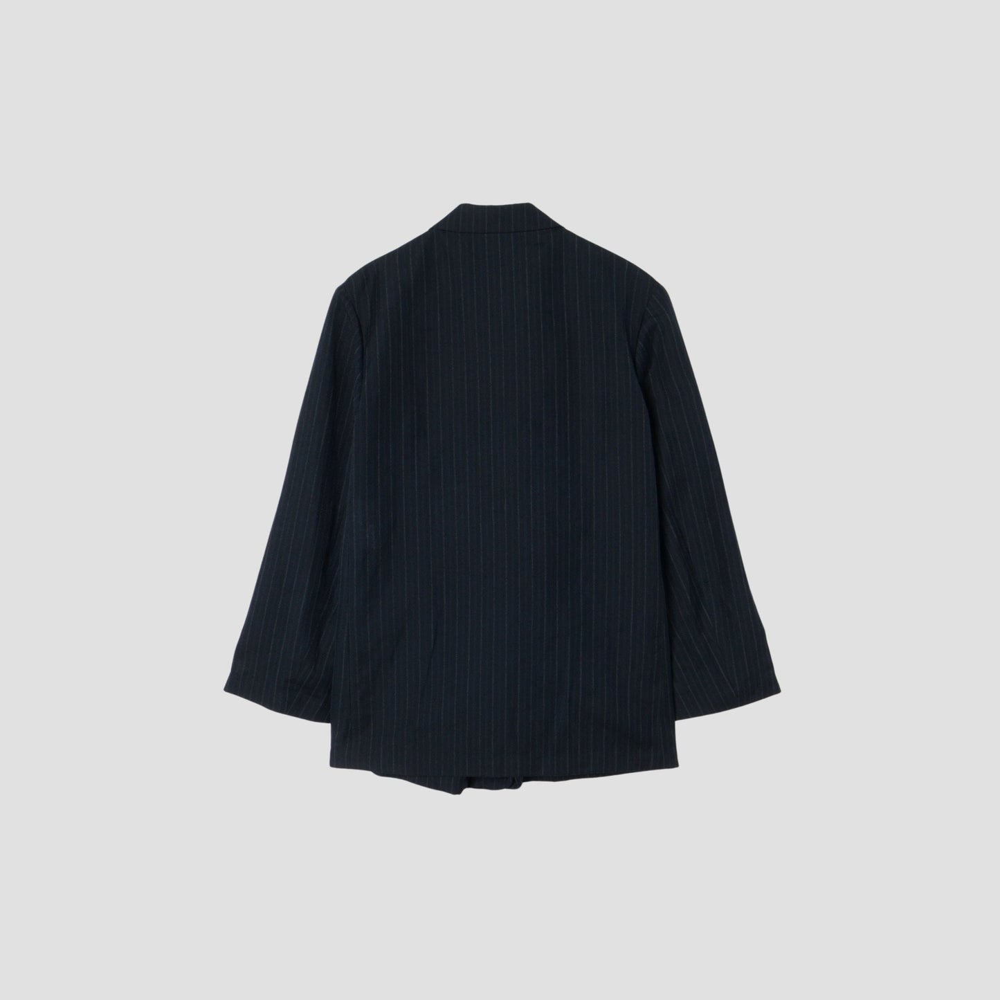 CHALK STRIPE LINEN WOOL JACKET