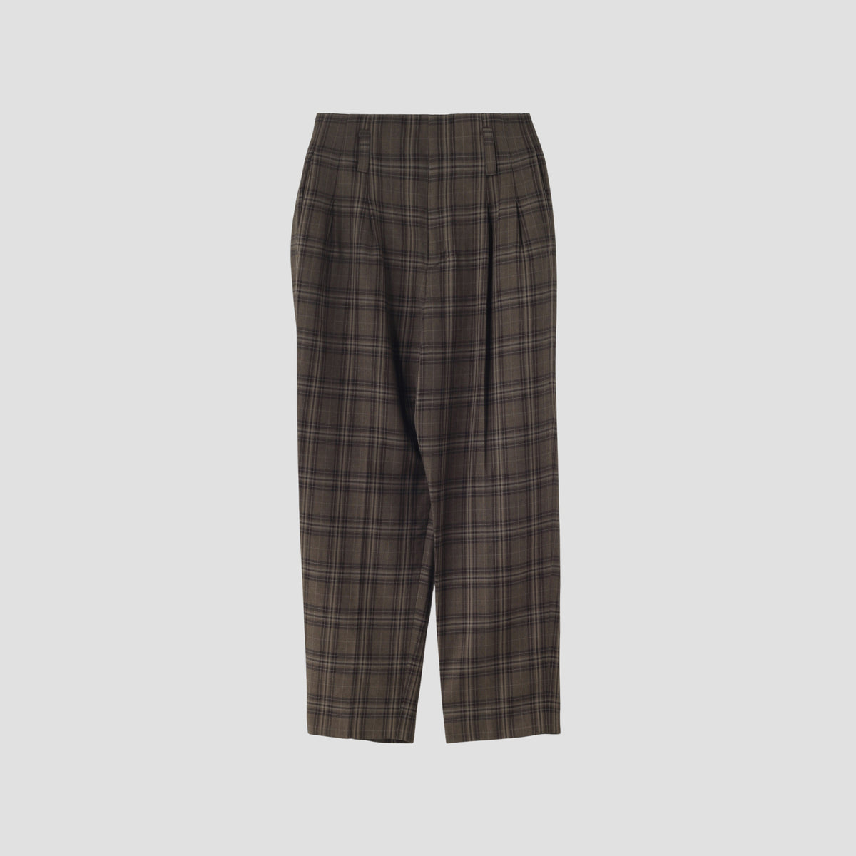 TONAL CHECK WOOL TROUSERS