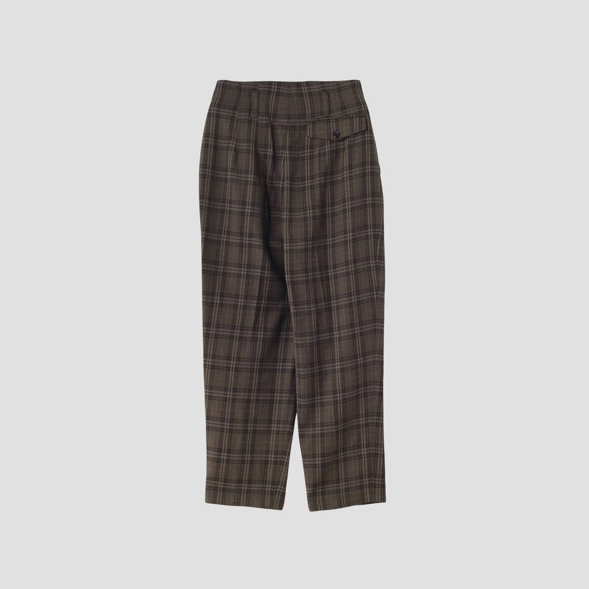 TONAL CHECK WOOL TROUSERS