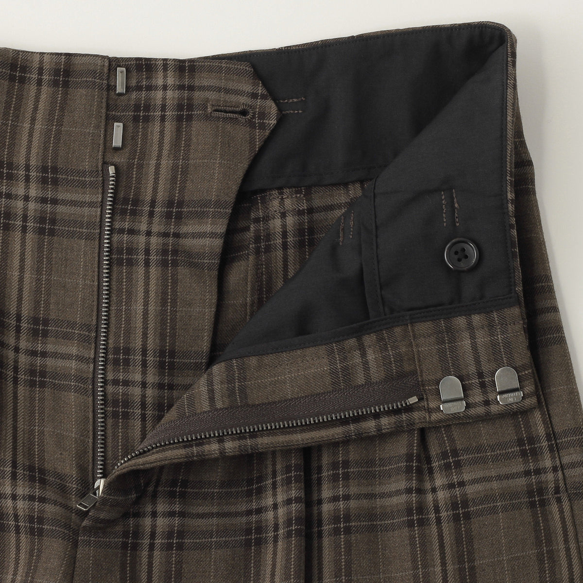 TONAL CHECK WOOL TROUSERS