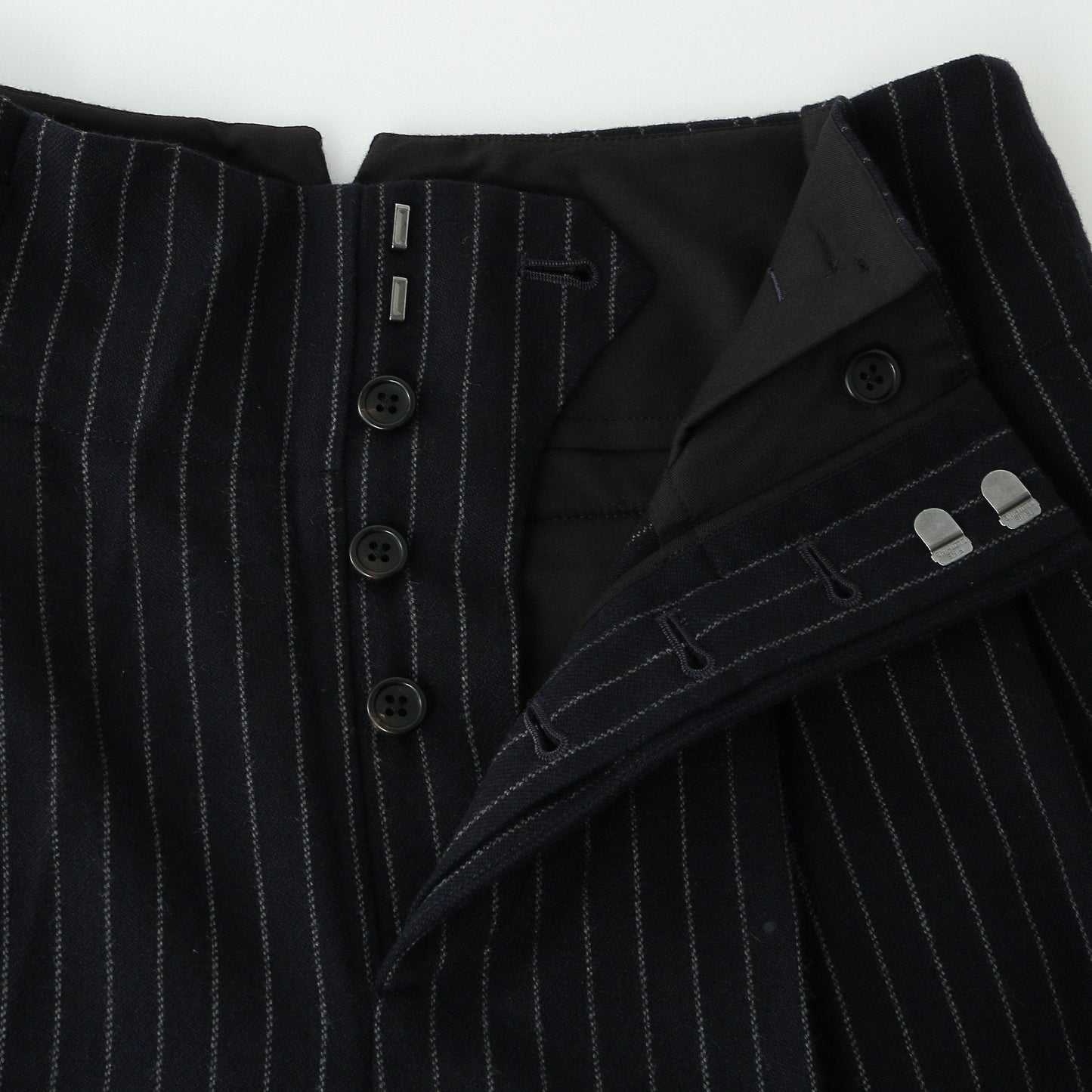 BROKEN STRIPE WOOL TROUSERS