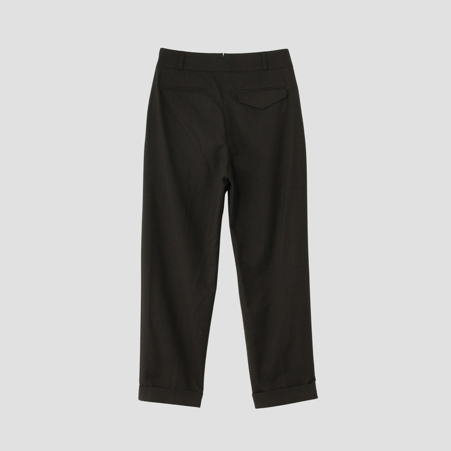 FINE CHECK WOOL TROUSERS