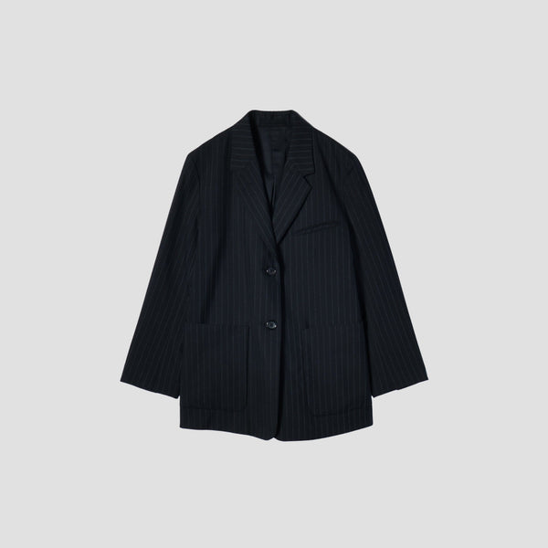 STRIPE WOOL PLAINWEAVE JACKET