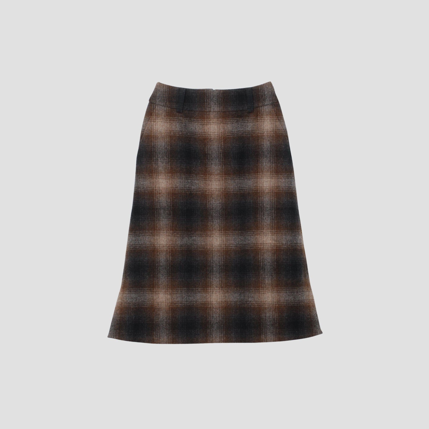 SHADOW CHECK WOOL SKIRT