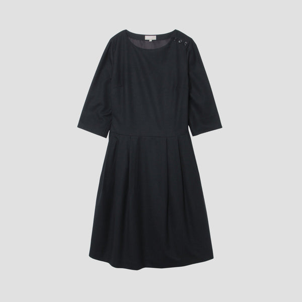 BLACK FLANNEL DRESS