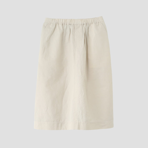 PLAIN WEAVE COTTON LINEN SKIRT