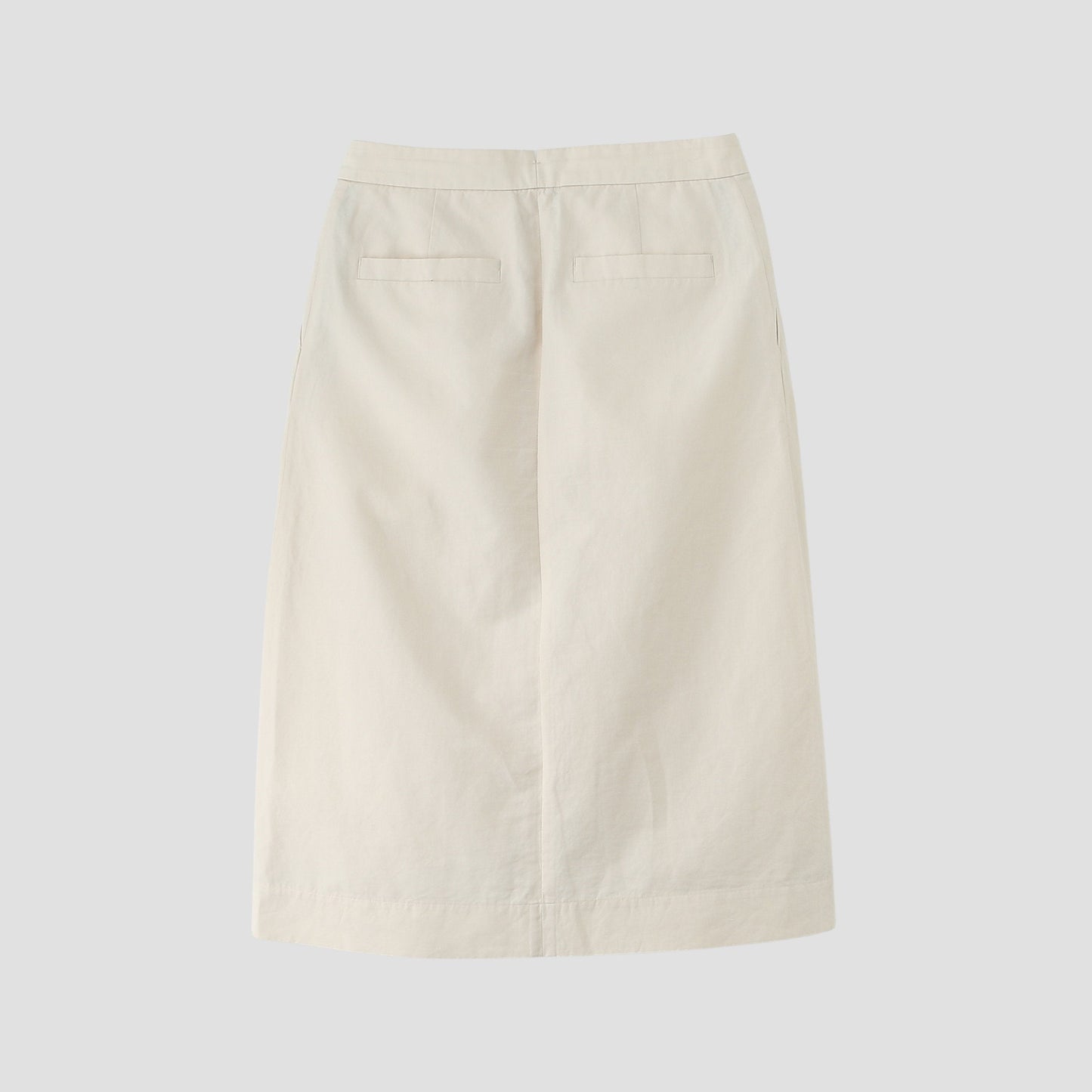 PLAIN WEAVE COTTON LINEN SKIRT