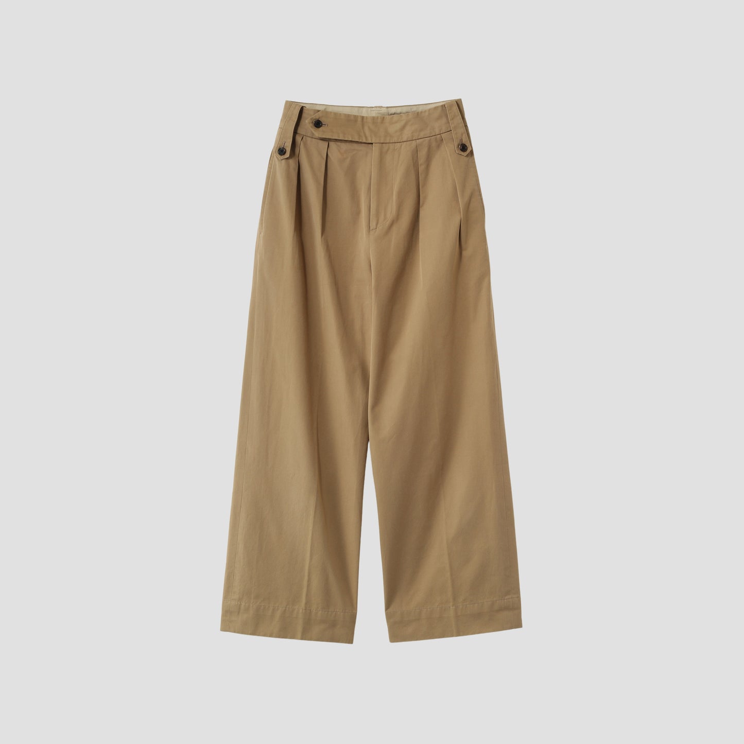 HIGH DENSE LINEN TWILL TROUSERS