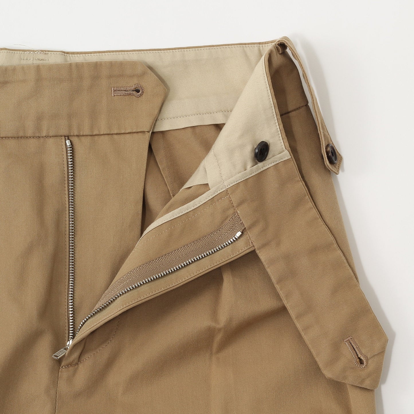 HIGH DENSE LINEN TWILL TROUSERS